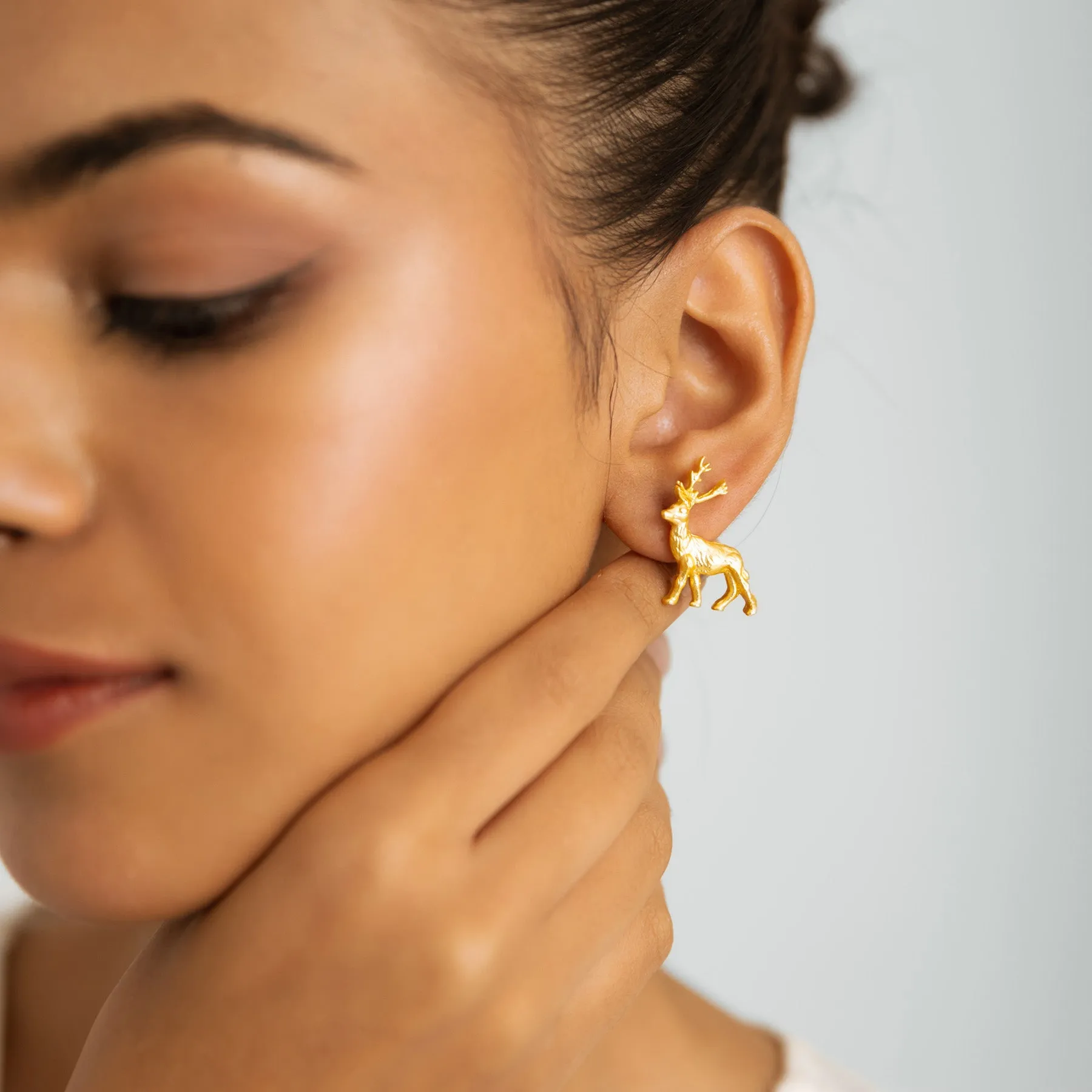 Deer Earrings - Gold