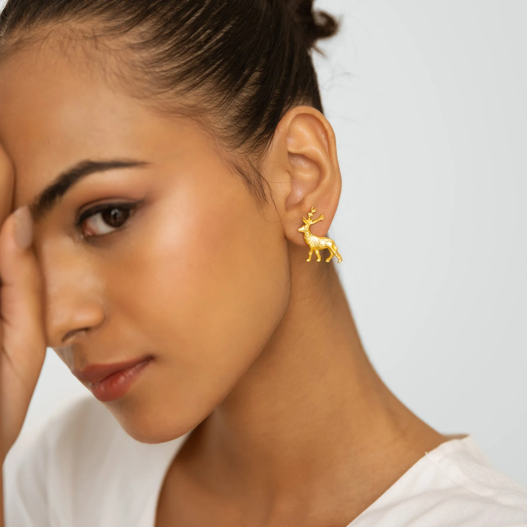 Deer Earrings - Gold