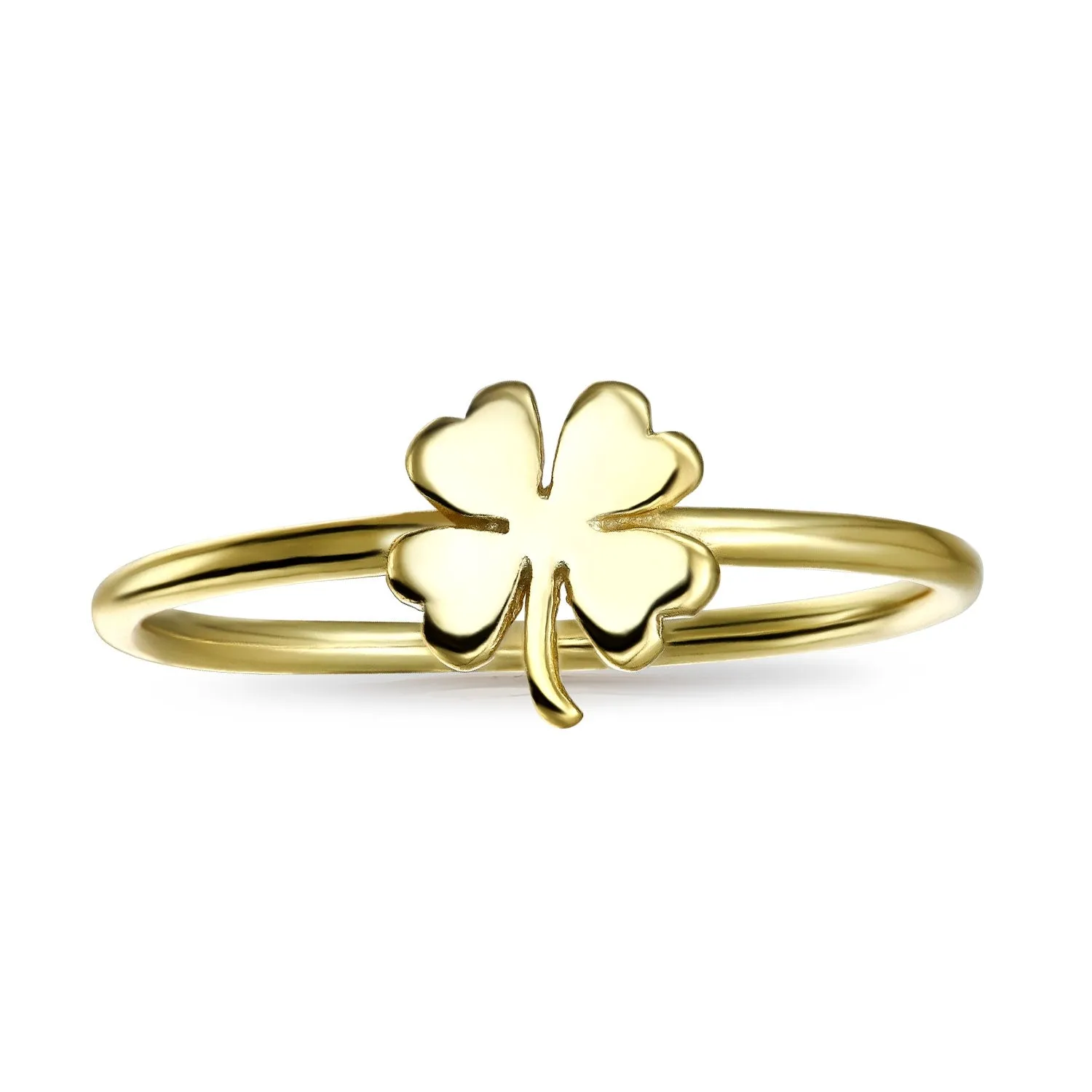 Delicate Celtic Shamrock Clover Silver Ring for Good Luck Oxidized Sterling