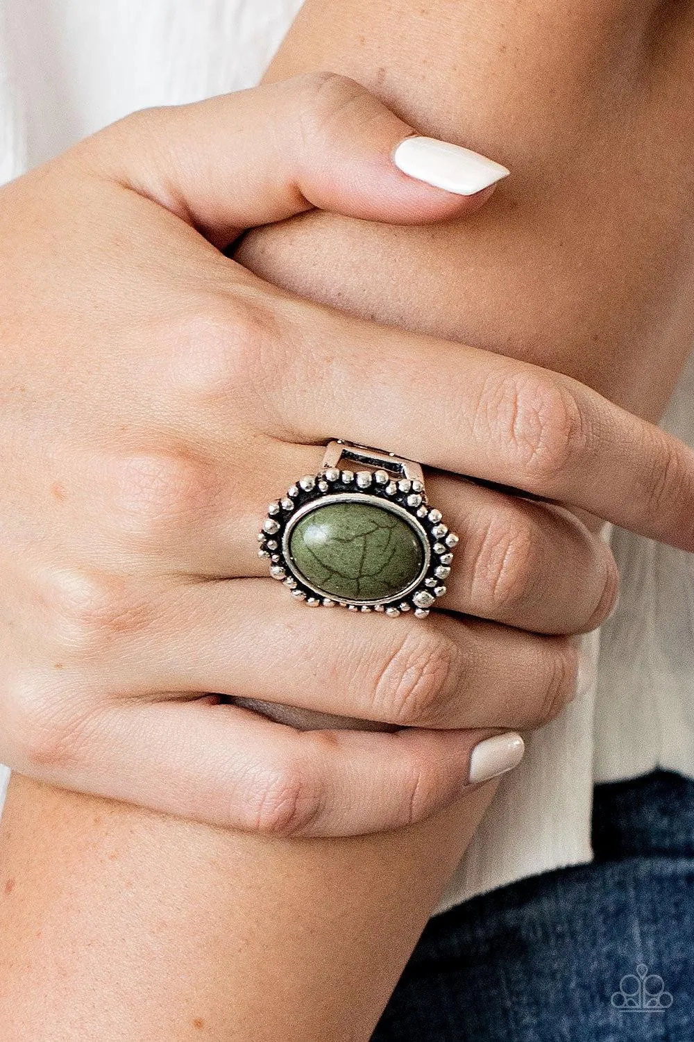 Desert Mine Green Stone Ring - Paparazzi Accessories