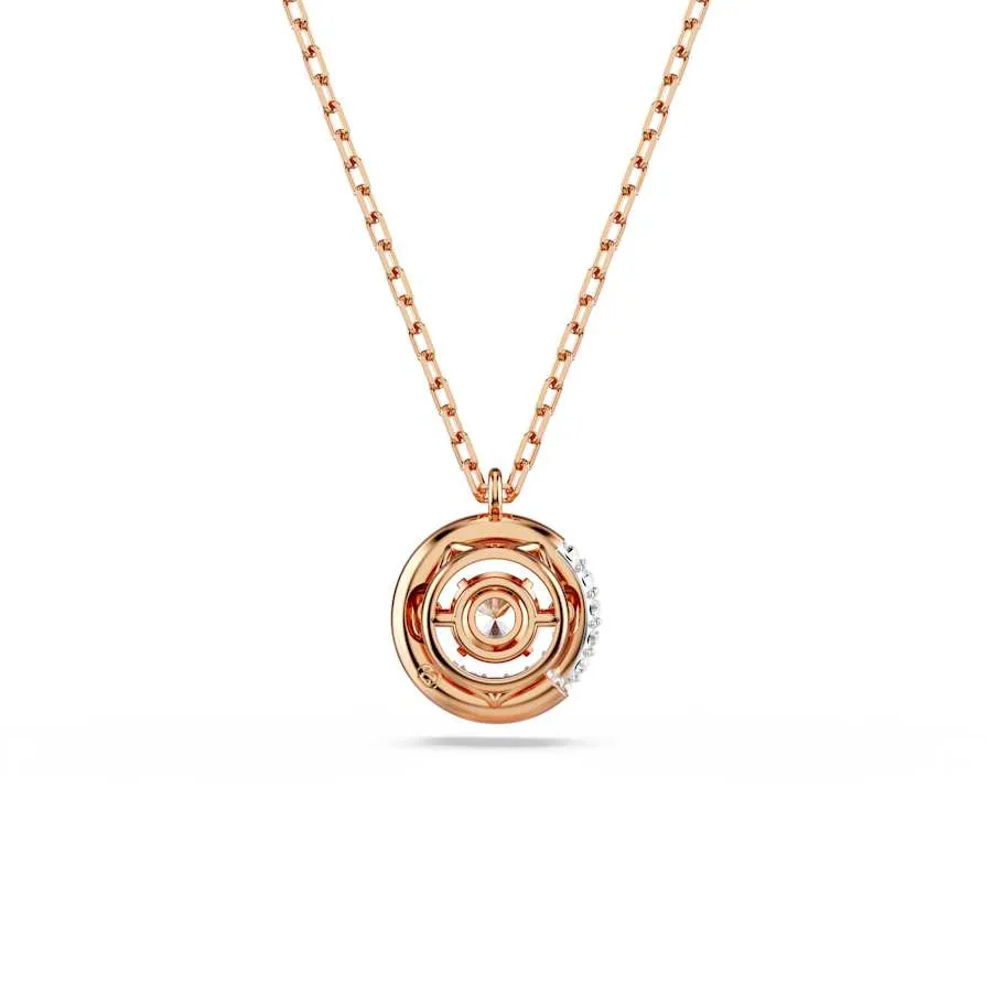 Dextera Rose Gold-tone White Round Cut Pendant 5692257