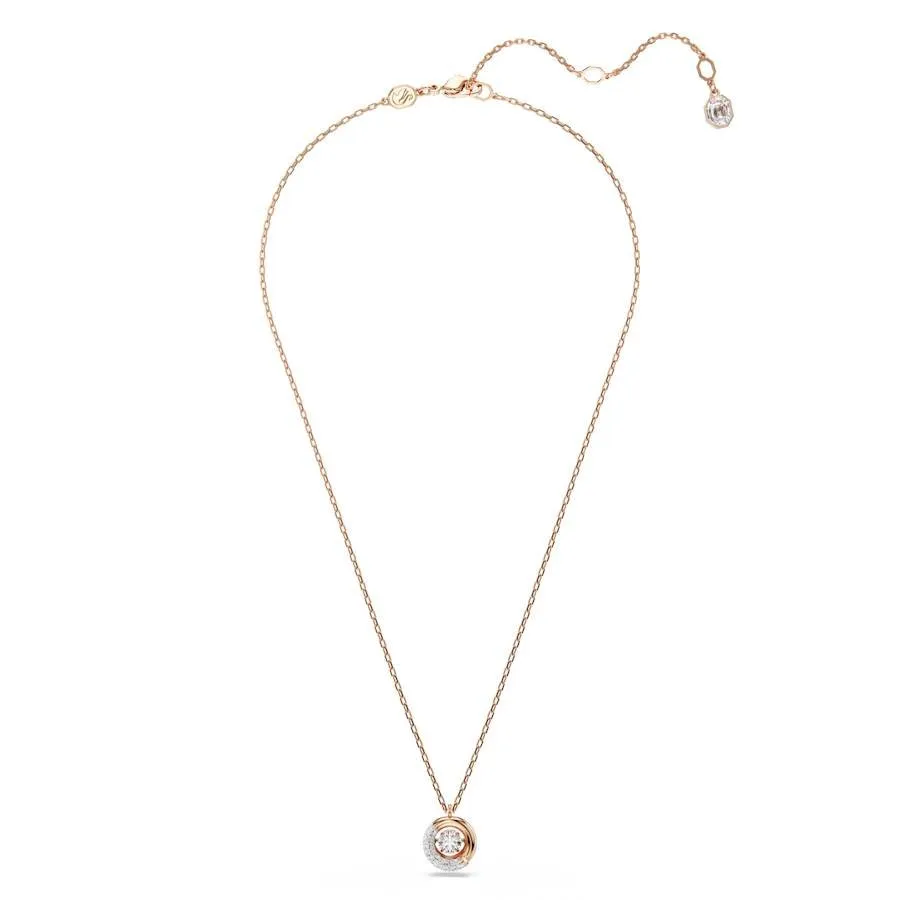 Dextera Rose Gold-tone White Round Cut Pendant 5692257