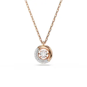 Dextera Rose Gold-tone White Round Cut Pendant 5692257