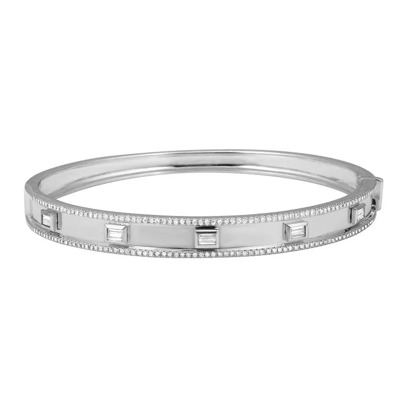 Diamond and Segment Baguettes Bangle