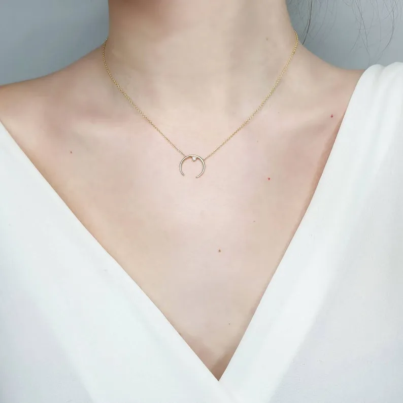 Diamond Horn Necklace