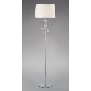 Diyas IL31214 Willow Floor Lamp White Shade/crystal