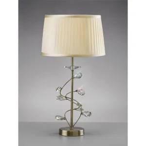 Diyas IL31220 Willow Table Lamp Antique Brass/crystal