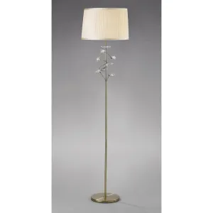 Diyas IL31224 Willow Floor Lamp Cream Shade/crystal