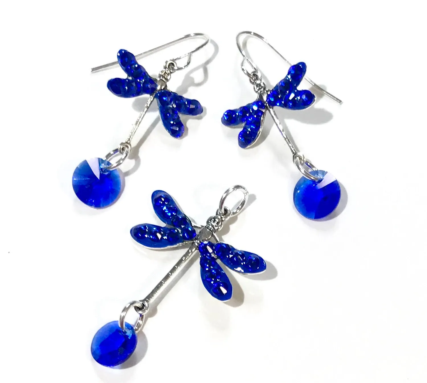 Dragonfly Earrings and Pendant Set