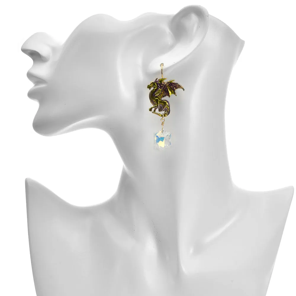 Dragon's Holiday Snowflake Leverback Earrings (Goldtone)