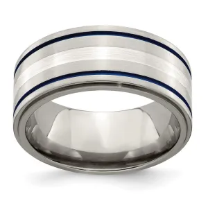 Edward Mirell Titanium w/Argentium Sterling Silver Anodized 10mm Band