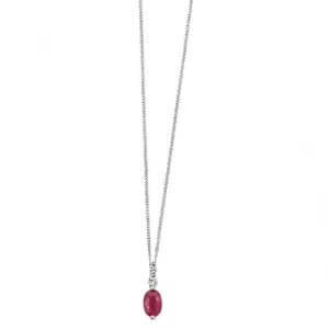 Elements 9ct White Gold Diamond Ruby Pendant GP734RZ475GN186