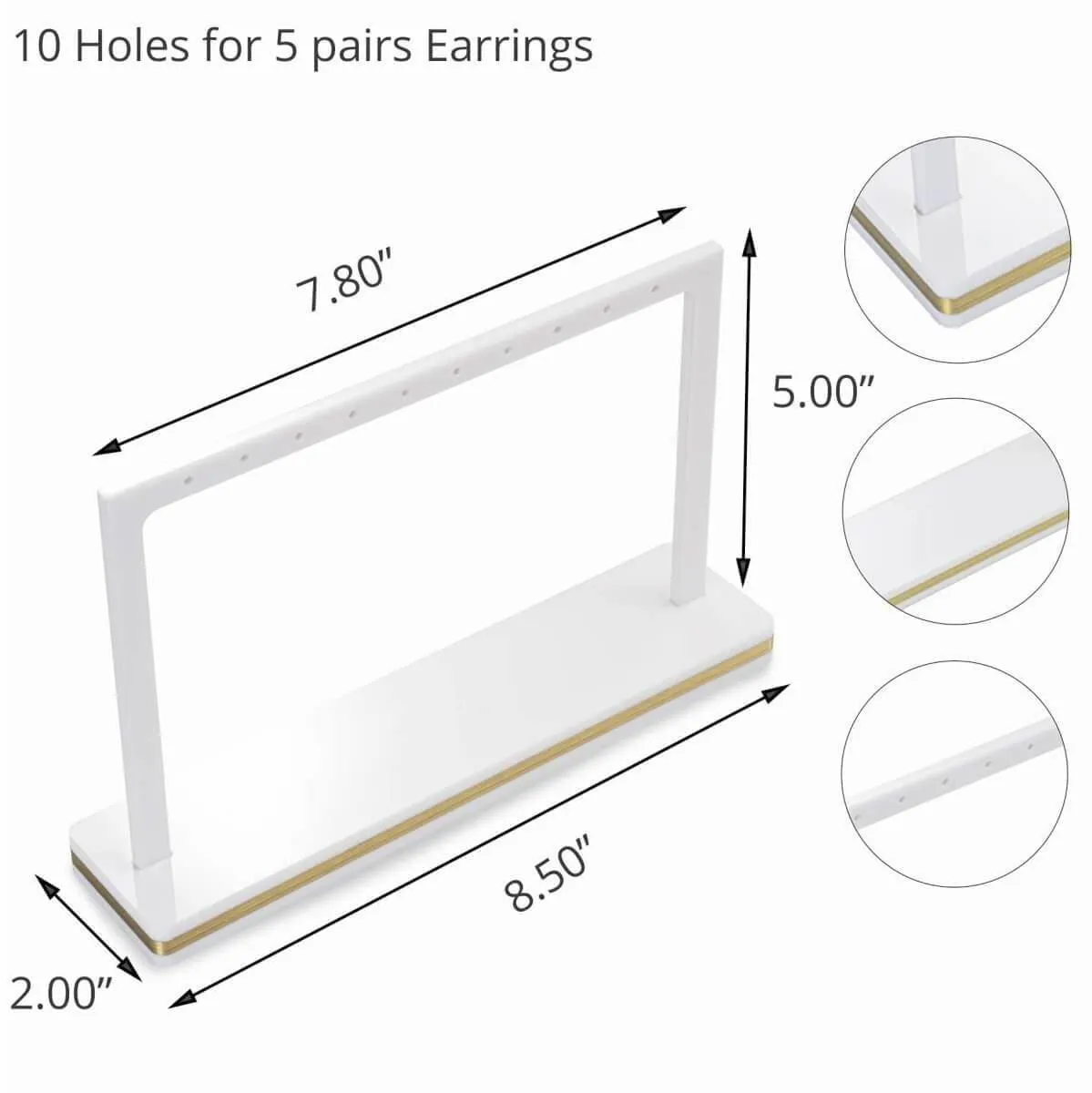 Elitnus Acrylic Earring Display Stand - 2 Pack White Acrylic Earring Organizer - T Bar Earring Stands for Shows