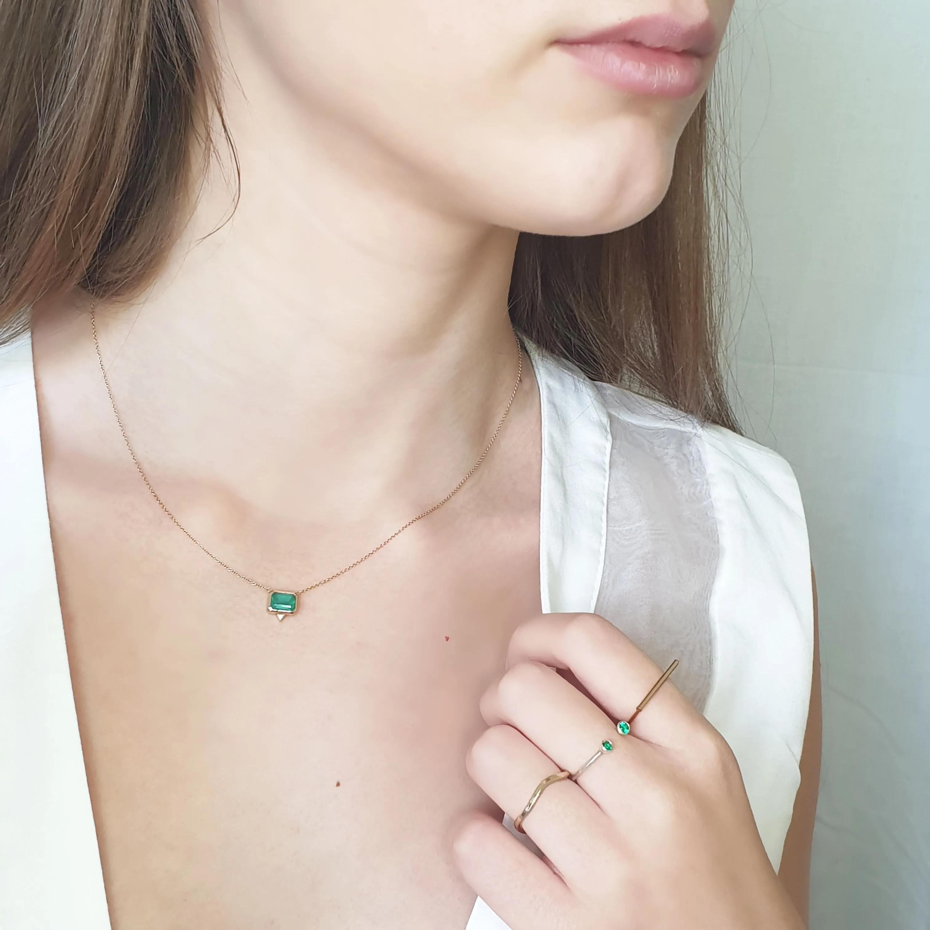 Emerald Necklace With Diamond