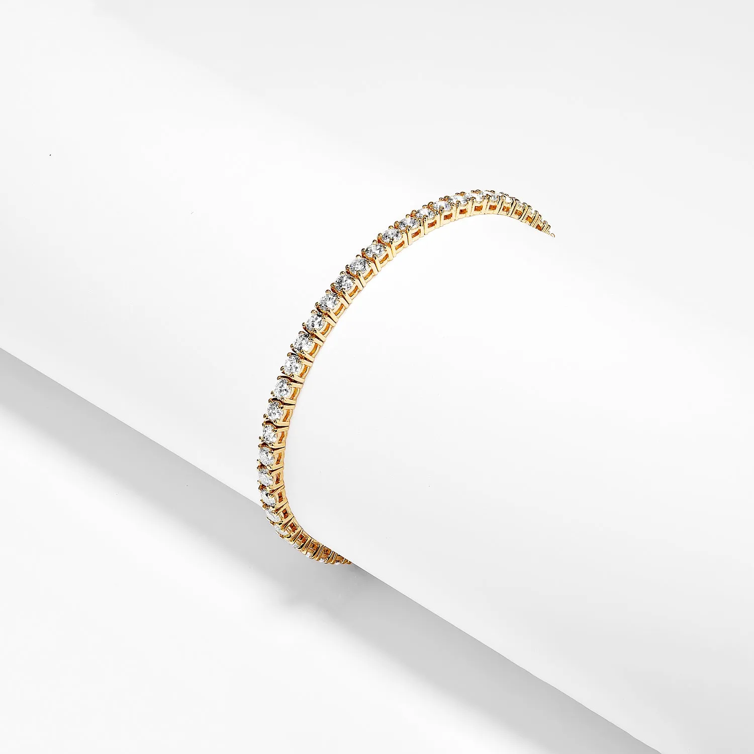 Esme 5.50 Carat 11 Pointer Each Stone Round Brilliant Diamond Tennis Bracelet in 14k Yellow Gold