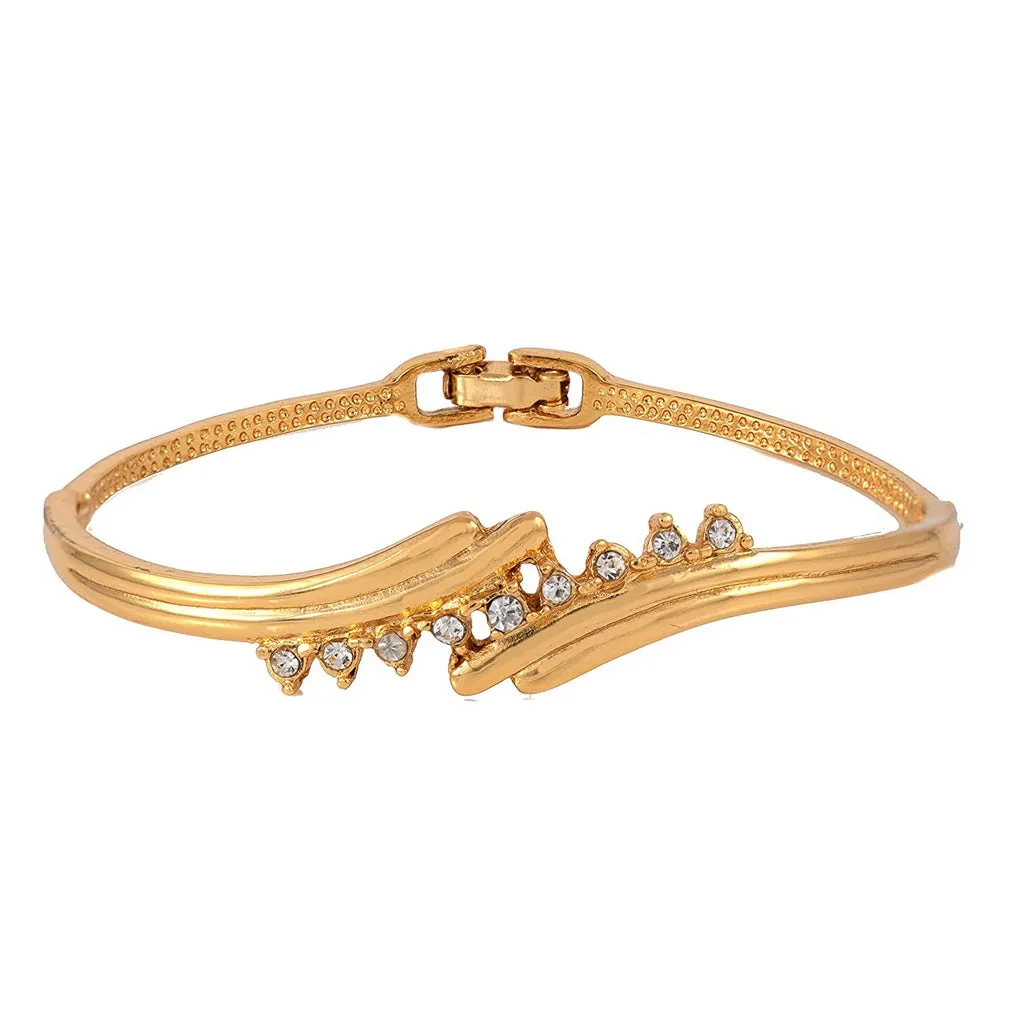 Estele Gold Plated Serrated Wave Cuff Bracelet for women