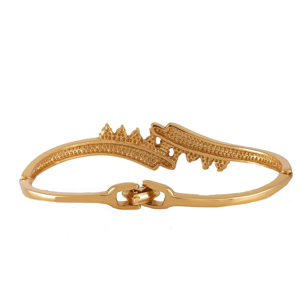 Estele Gold Plated Serrated Wave Cuff Bracelet for women