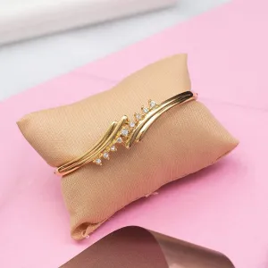 Estele Gold Plated Serrated Wave Cuff Bracelet for women