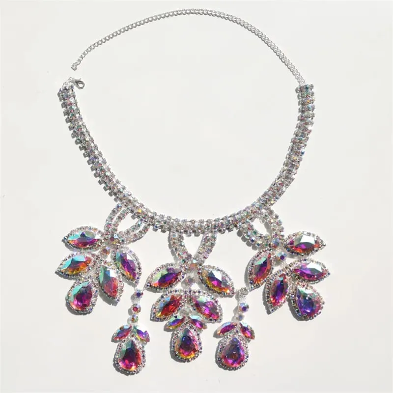 Exaggerated Crystal Large Floral-inspired Luxury Rhinestone Necklace