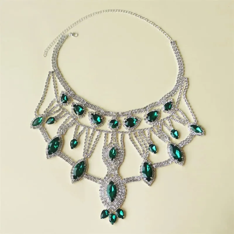 Exaggerated Crystal Large Floral-inspired Luxury Rhinestone Necklace