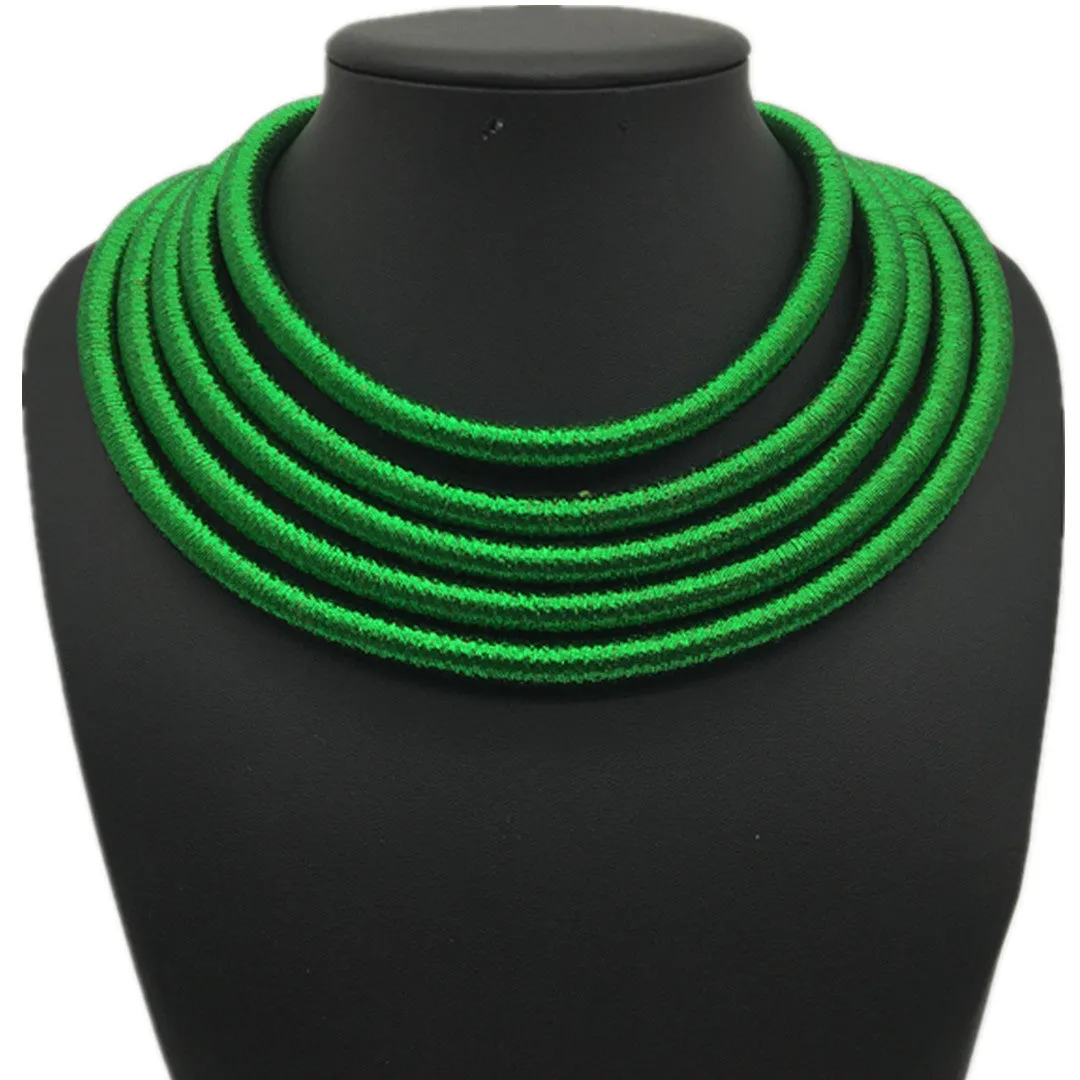 Extravagant Necklaces from Europe and America with Multi-layer Weaving for Women