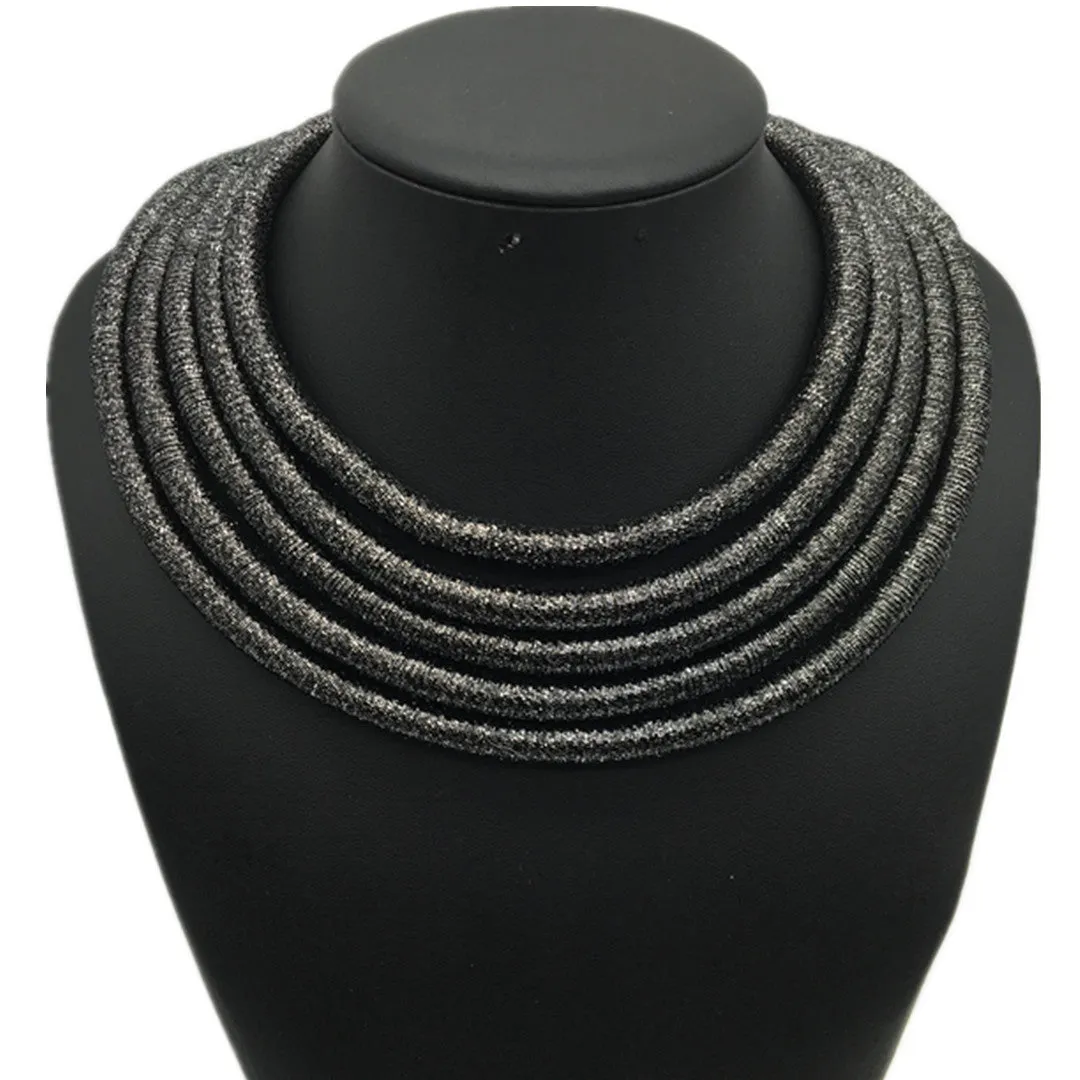 Extravagant Necklaces from Europe and America with Multi-layer Weaving for Women