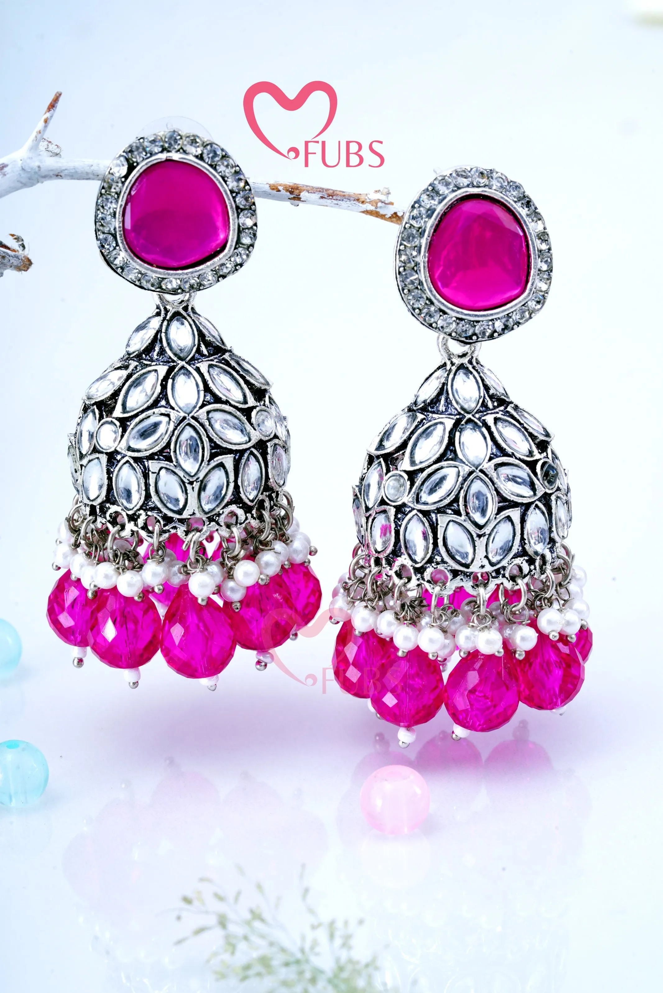 Festive Majestic Kundan Charm Jhumka