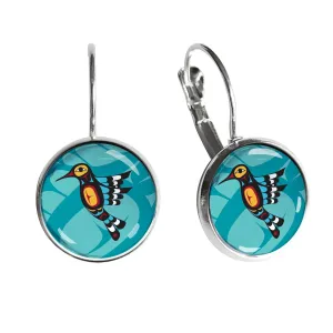 Francis Dick Hummingbird Dome Glass Earrings