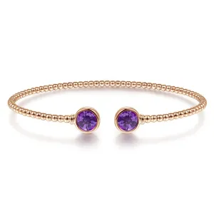 Gabriel & Co. Bujukan Open Bangle Amethyst Bracelet