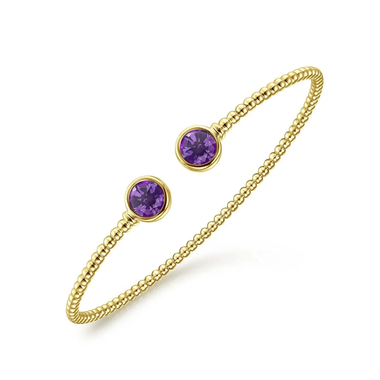 Gabriel & Co. Bujukan Open Bangle Amethyst Bracelet