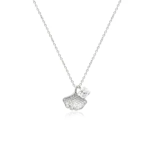 Gingko Leaf Cubic Zirconia Necklace