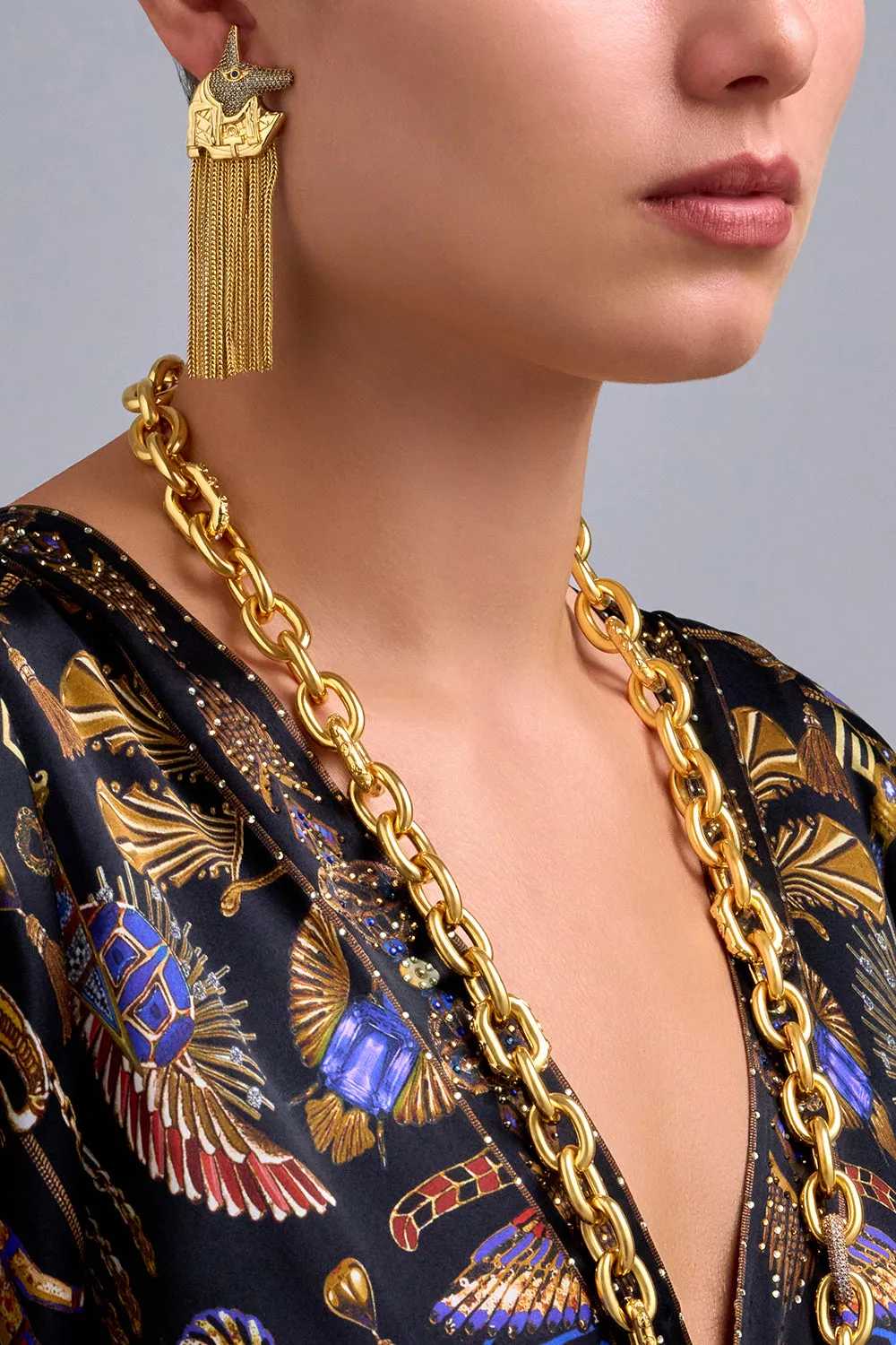 GLOBAL NOMAD TASSEL EARRINGS GOLD