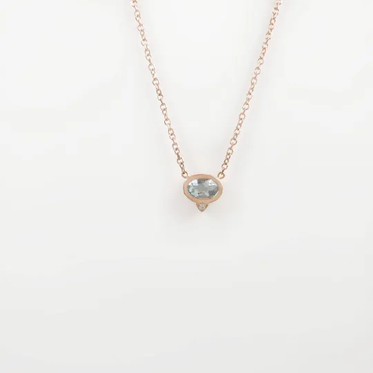 Gold Aquamarine Necklace