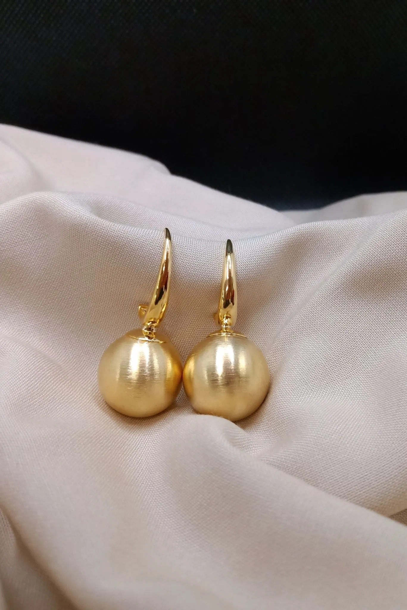 Gold Ball Dangle Drop Earrings