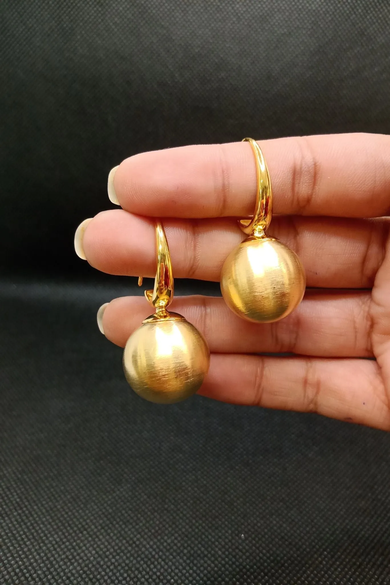 Gold Ball Dangle Drop Earrings