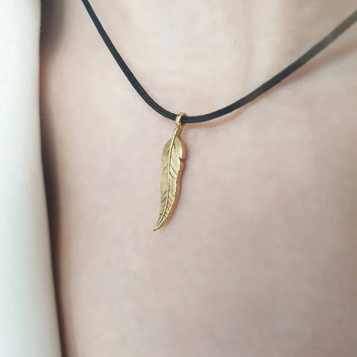 Gold Feather Necklace