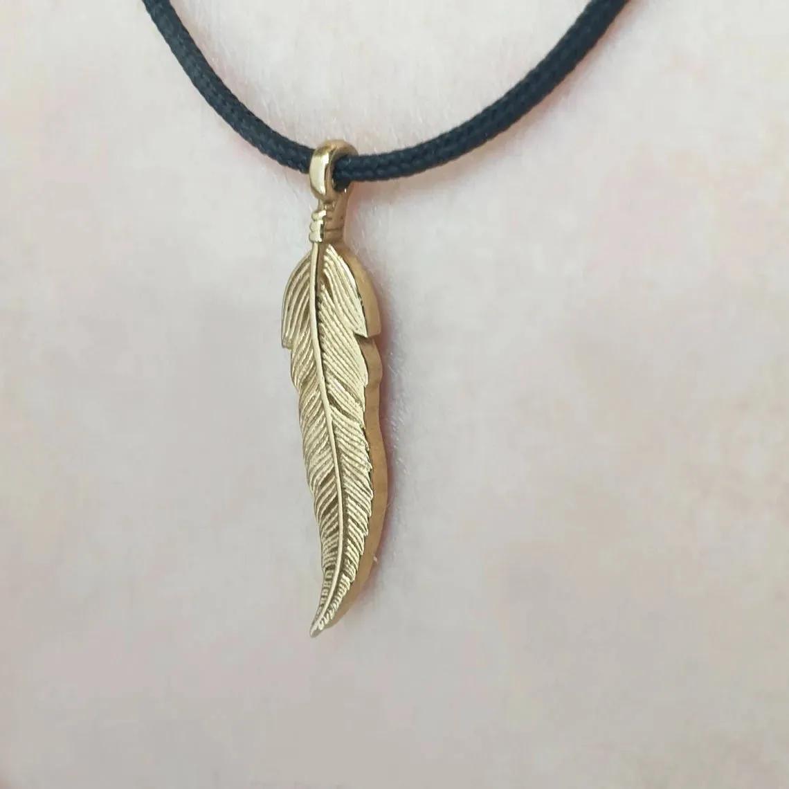 Gold Feather Necklace