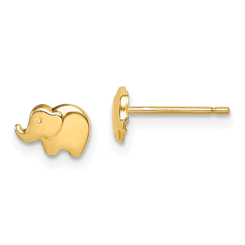 Gold Madi K Elephant Post Earrings