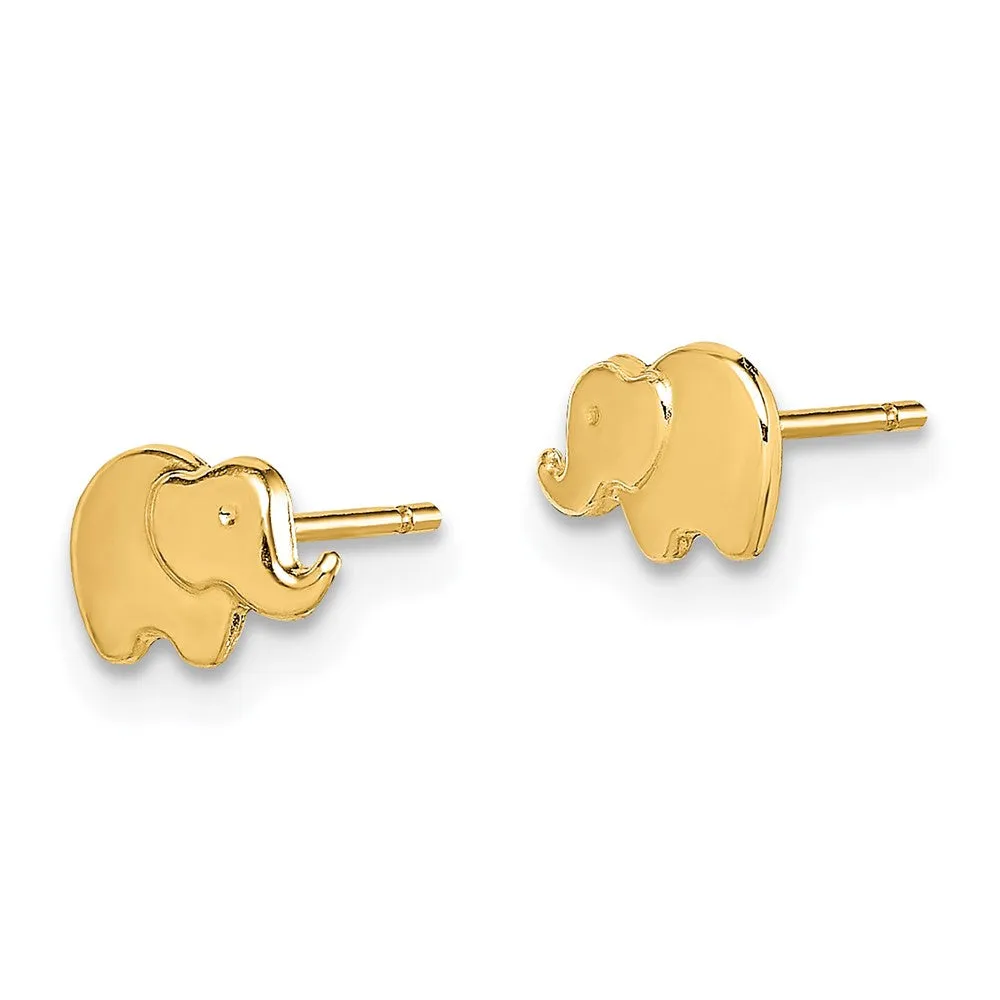 Gold Madi K Elephant Post Earrings