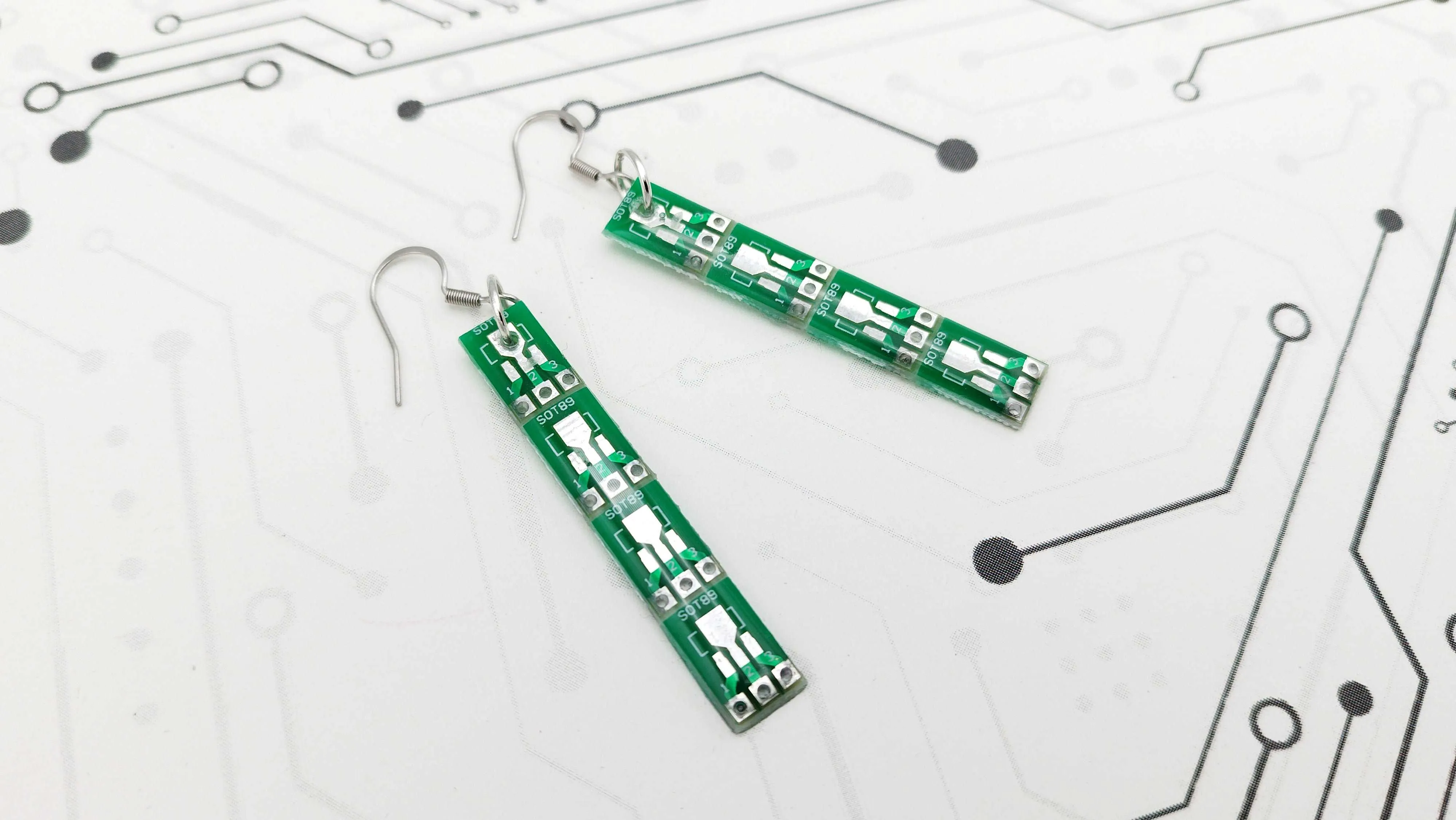 GREEN MICROCHIP EARRINGS | Get Wired for Style!