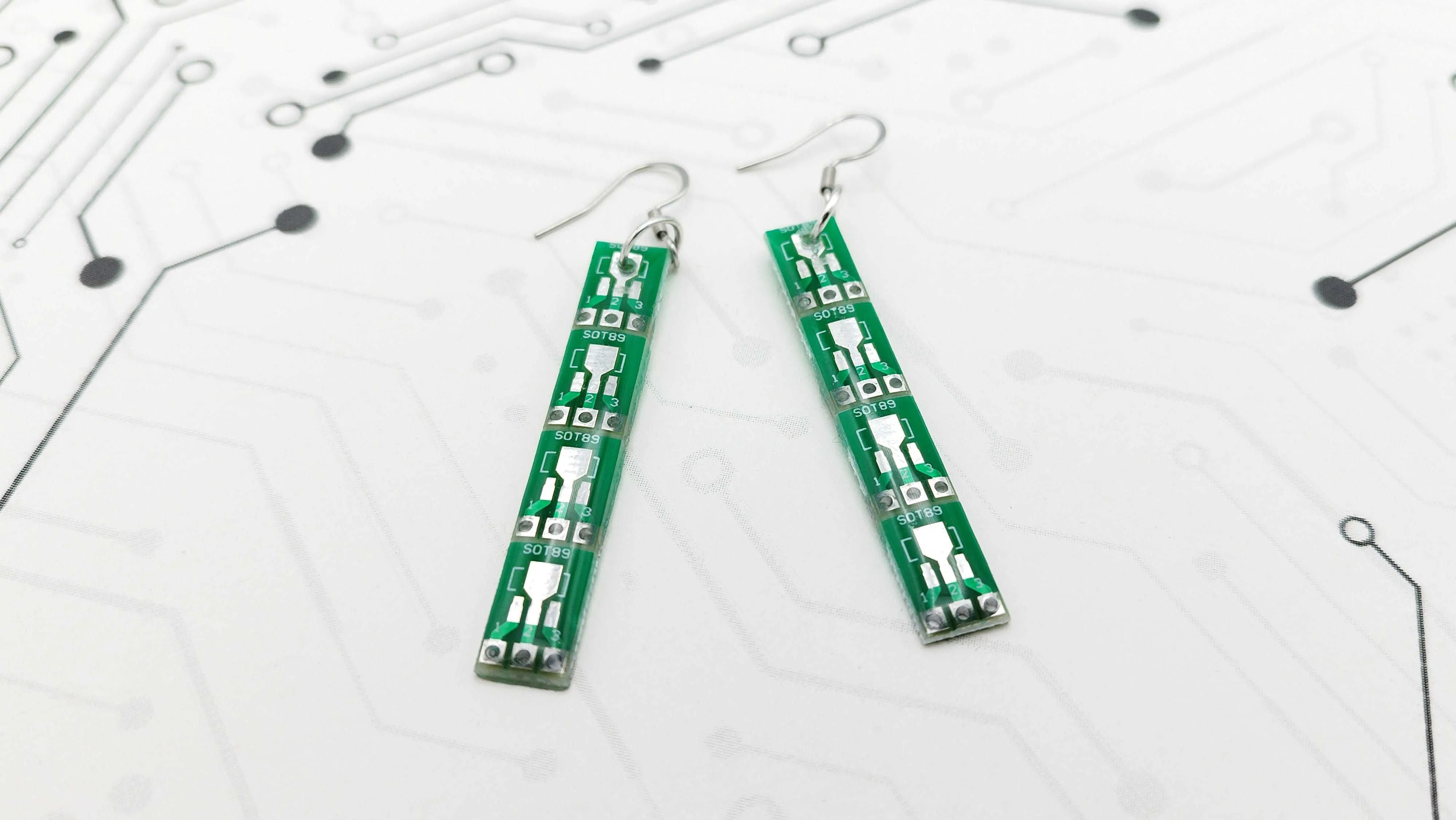 GREEN MICROCHIP EARRINGS | Get Wired for Style!