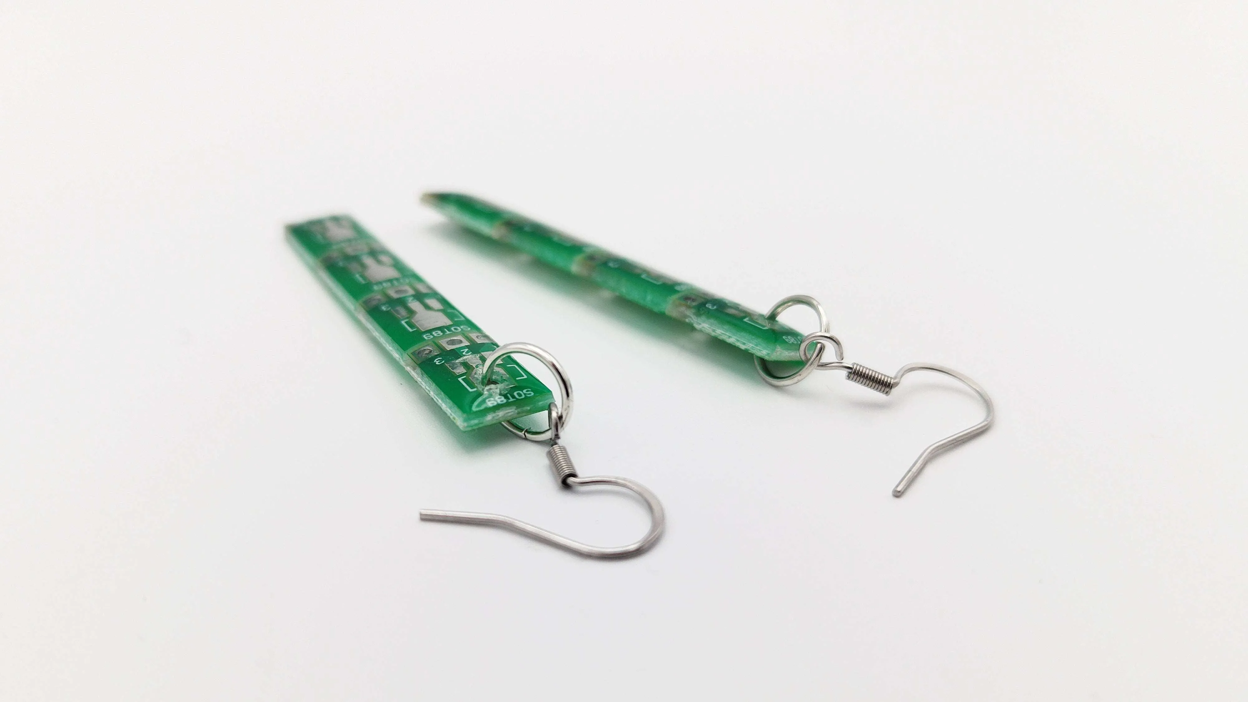 GREEN MICROCHIP EARRINGS | Get Wired for Style!