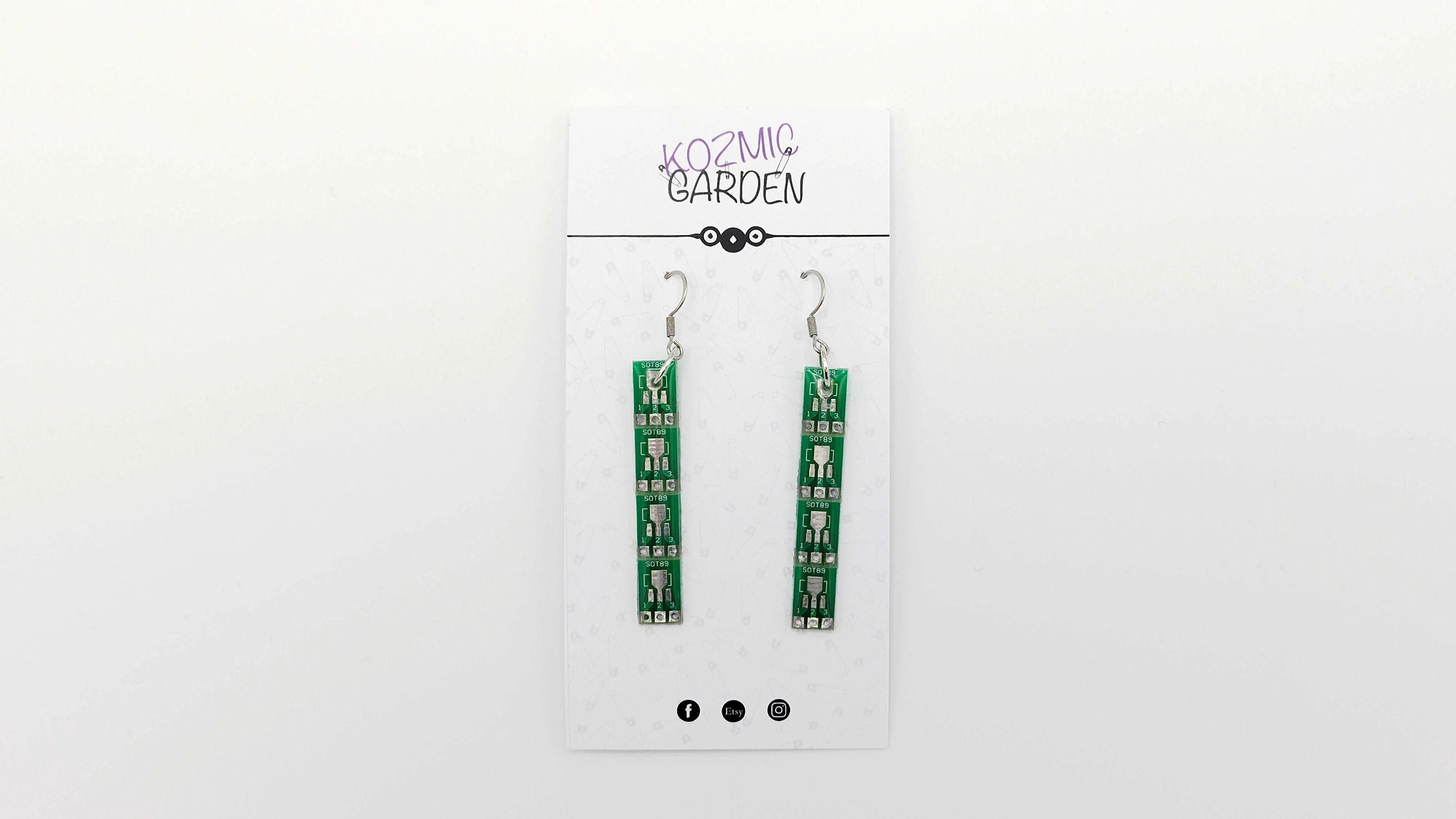 GREEN MICROCHIP EARRINGS | Get Wired for Style!