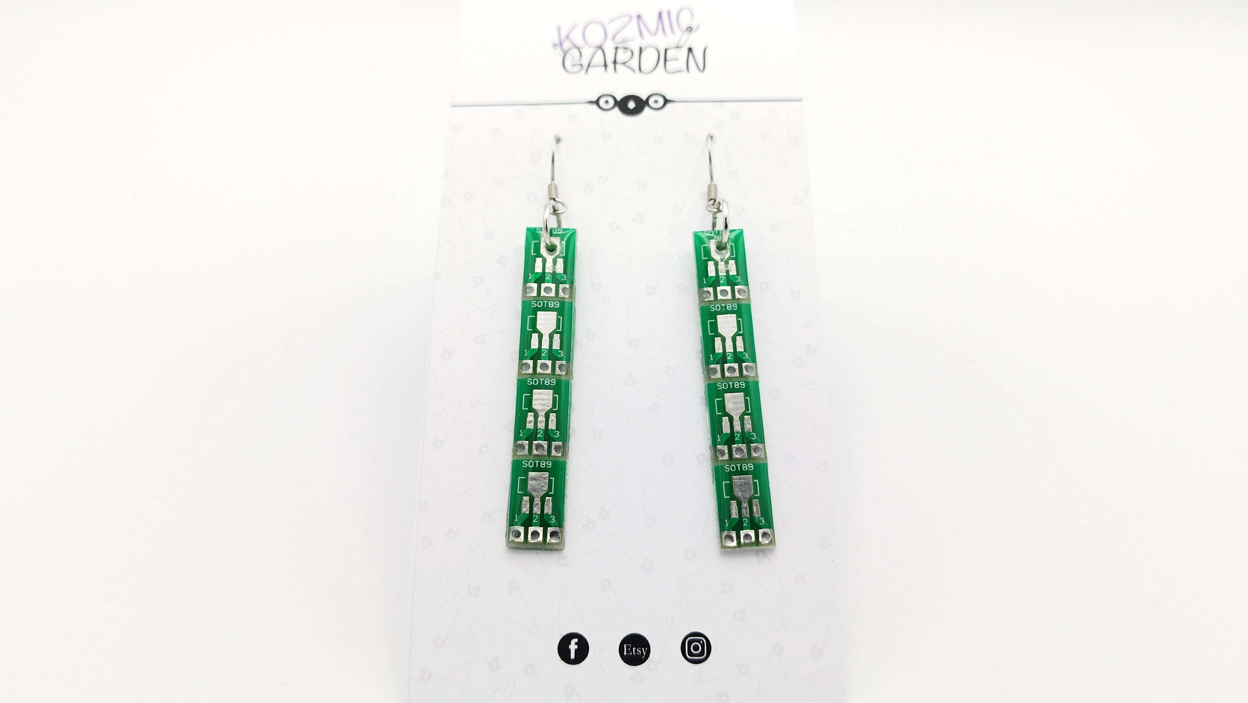 GREEN MICROCHIP EARRINGS | Get Wired for Style!