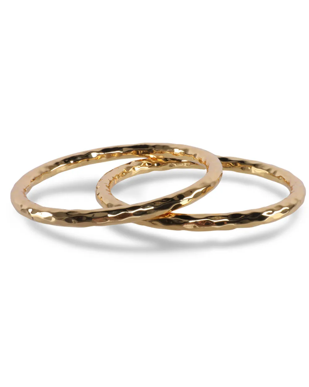 Hammered Gold Chunky Bangles