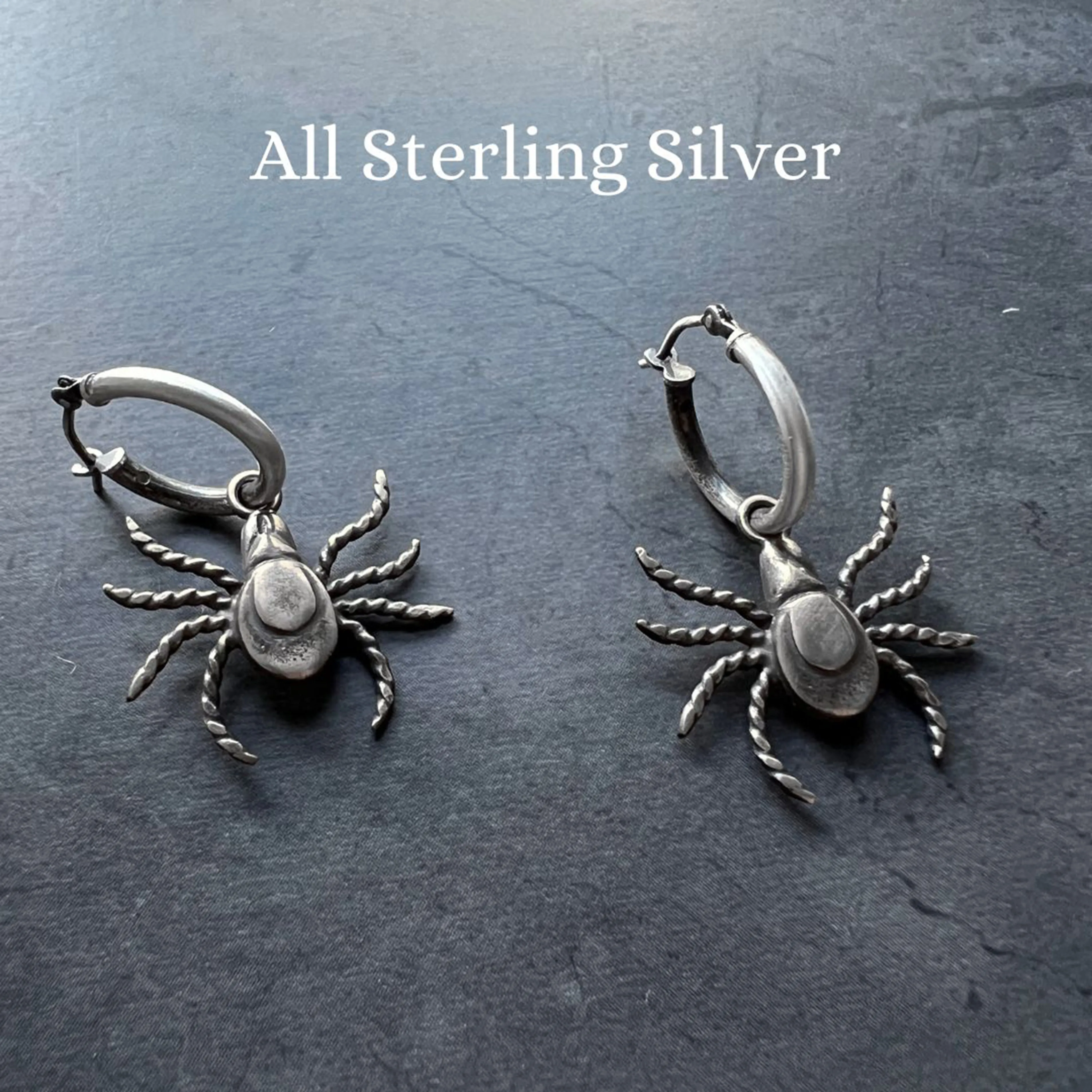 Handmade Bronze and/or Sterling Silver Tick Hoop Earrings — Insect Jewelry for Nature Lovers and Scientists Alike!