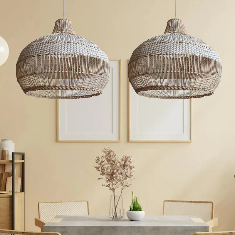 Handwoven Rattan Kitchen Island Pendant Lighting