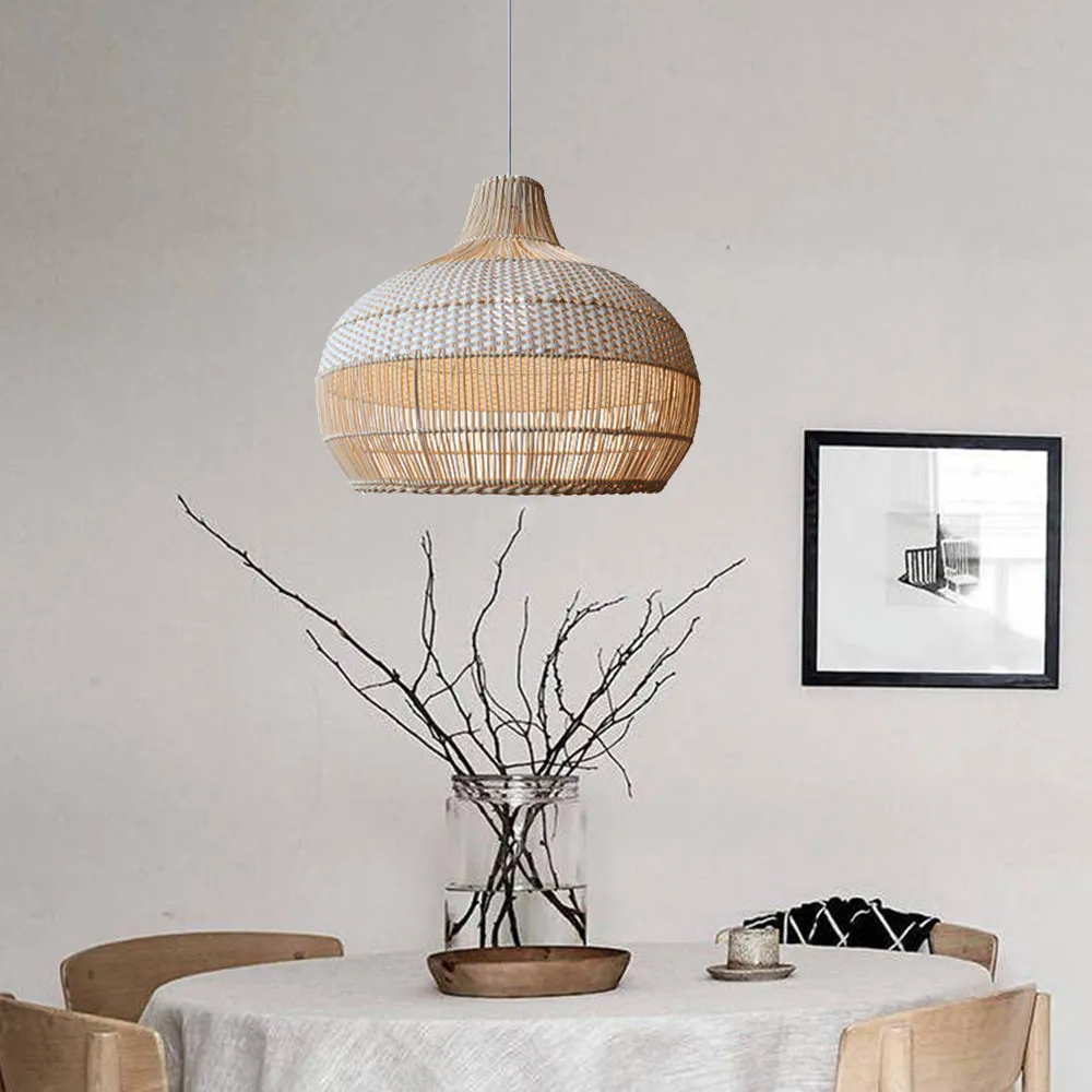 Handwoven Rattan Kitchen Island Pendant Lighting