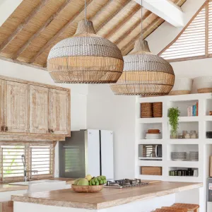 Handwoven Rattan Kitchen Island Pendant Lighting