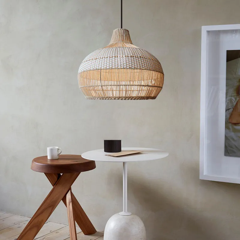 Handwoven Rattan Kitchen Island Pendant Lighting